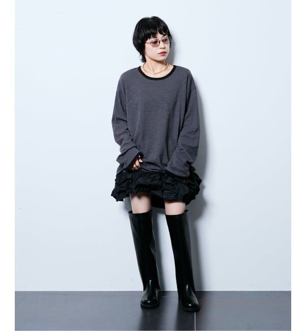  「《追加3》[THE MOOD]スラブボーダーロングTシャツ」|Tシャツ・カットソー|