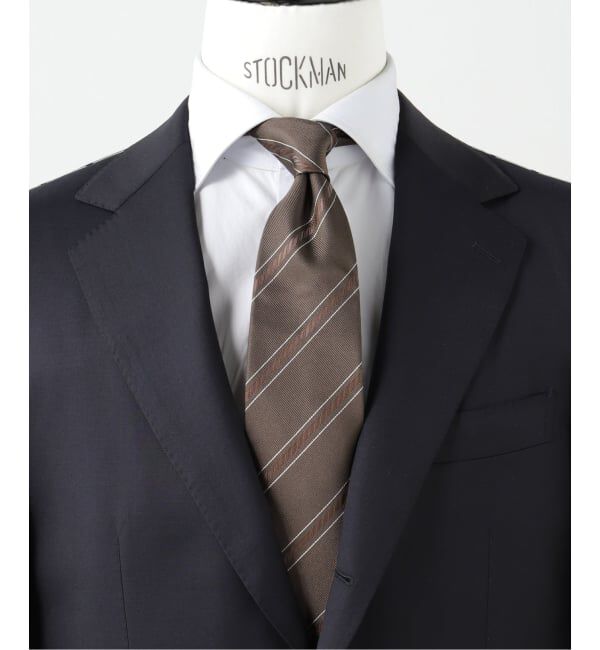 EDIFICE「Holliday & Brown(ホリデー & ブラウン) Spiral Stripe Tie」|ネクタイ・蝶ネクタイ|ブラウン