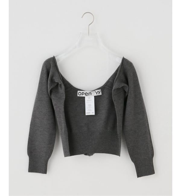PULP「Geek Office / ギークオフィス OPEN YY Knitted HOODIE SLEEVE LAYER」|ニット・セーター|ブラック