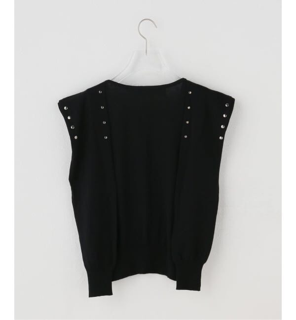 PULP「Geek Office / ギークオフィス OPEN YY Knitted STUD SLEEVE LAYERED CARD」|カーディガン|