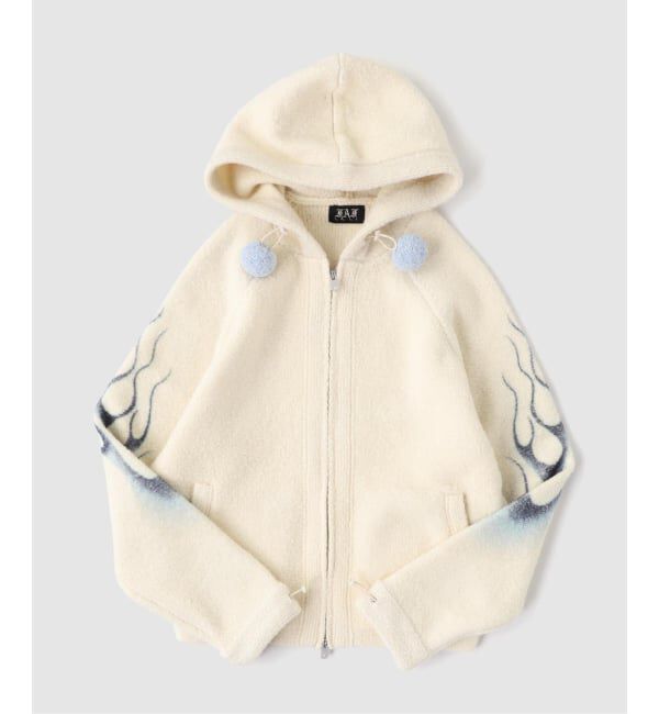 PULP「FAF (FAKE AS FLOWERS) / フェイク アズ フラワーズ KNIT HOODIE」|ニット・セーター|ホワイト A