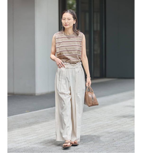 JOURNAL STANDARD「《追加4》汗ジミ防止天竺ボーダーノースリーブ」|Tシャツ・カットソー|