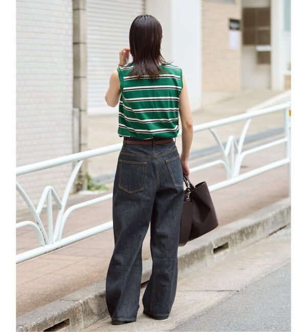 JOURNAL STANDARD「《追加4》汗ジミ防止天竺ボーダーノースリーブ」|Tシャツ・カットソー|