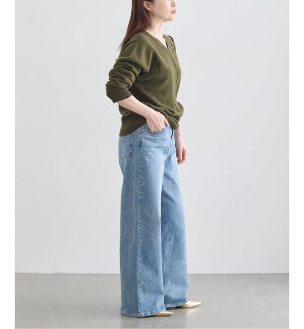 journal standard L'essage「《予約》パールブローチ Vネックプルオーバー」|ニット・セーター|