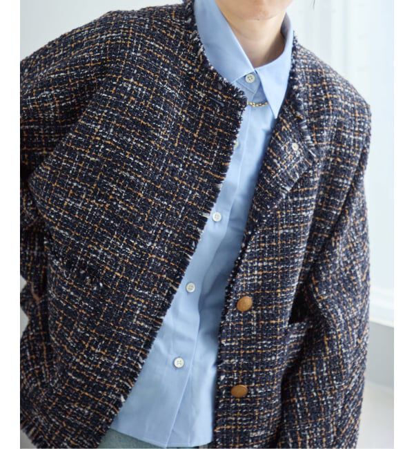 journal standard L'essage「《予約》GIOLICA TWEED ドルマンジャケット」|ノーカラージャケット|