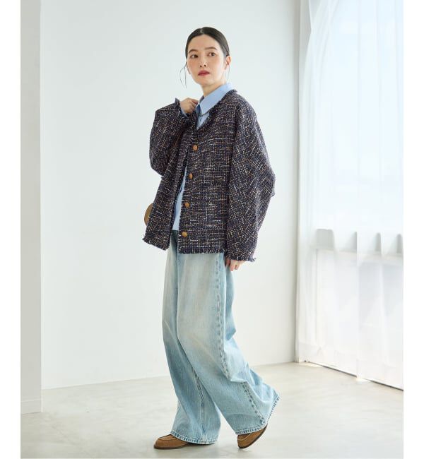 journal standard L'essage「《予約》GIOLICA TWEED ドルマンジャケット」|ノーカラージャケット|