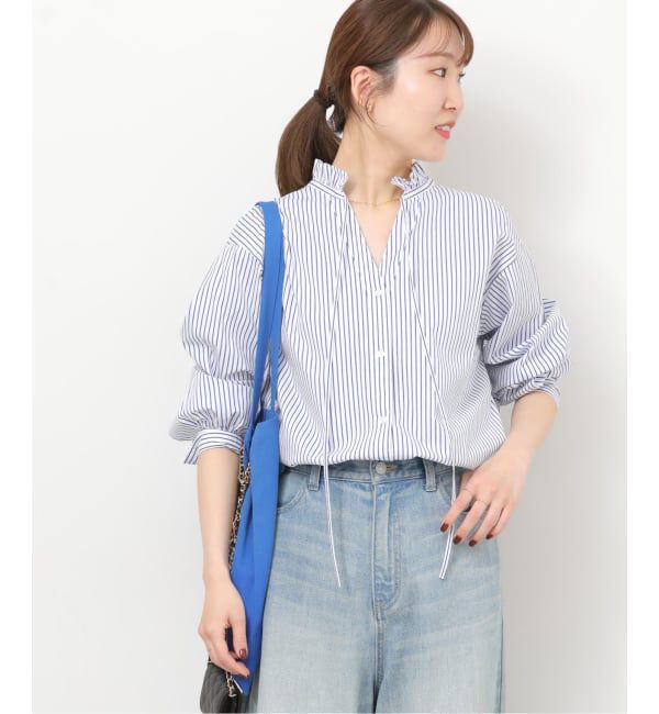 JOURNAL STANDARD relume「《追加予約》ハイカウントストライプスタンドカラー2way」|シャツ・ブラウス|