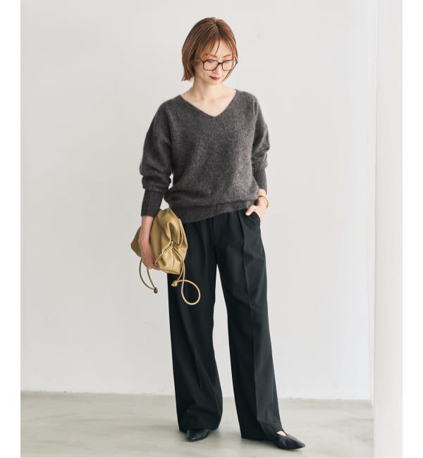 Spick and Span「《予約》ウールファーVネックプルオーバー」|ニット・セーター|