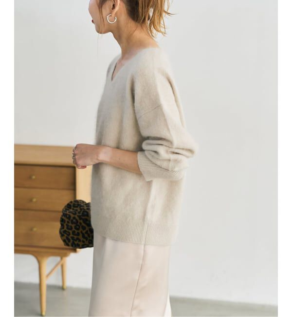 Spick and Span「《予約》ウールファーVネックプルオーバー」|ニット・セーター|