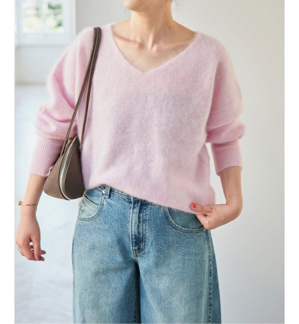 Spick and Span「《予約》ウールファーVネックプルオーバー」|ニット・セーター|