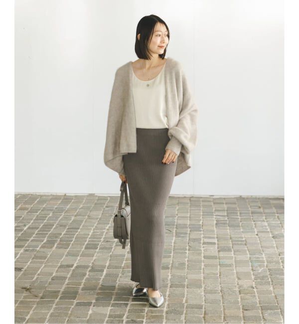 NOBLE「《WEB&一部店舗限定追加予約》リブニットタイトスカート」|スカート|