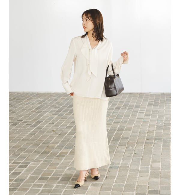 NOBLE「《WEB&一部店舗限定追加予約》リブニットタイトスカート」|スカート|