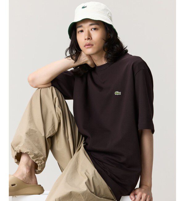 LACOSTE「L.12.12アレンジ ガゼット付き鹿の子地 半袖Tシャツ」|Tシャツ・カットソー|