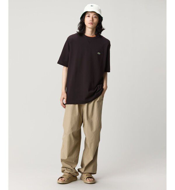 LACOSTE「L.12.12アレンジ ガゼット付き鹿の子地 半袖Tシャツ」|Tシャツ・カットソー|