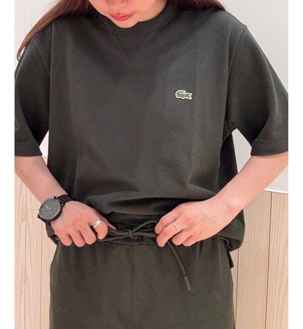 LACOSTE「L.12.12アレンジ ガゼット付き鹿の子地 半袖Tシャツ」|Tシャツ・カットソー|