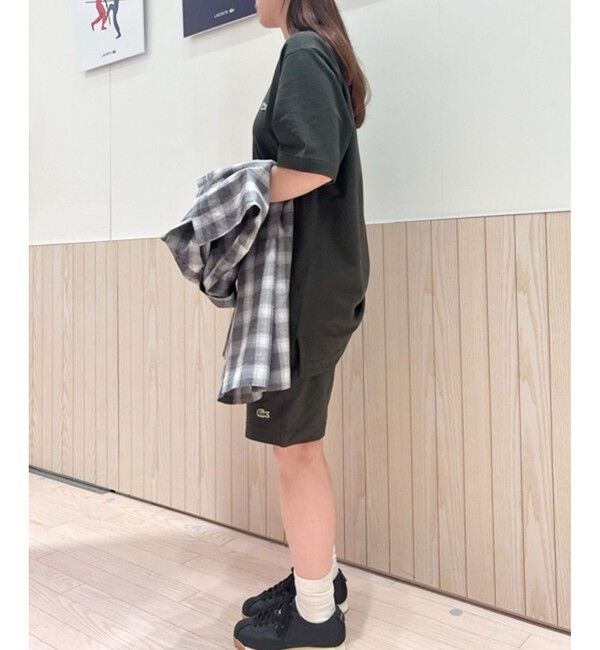 LACOSTE「L.12.12アレンジ ガゼット付き鹿の子地 半袖Tシャツ」|Tシャツ・カットソー|