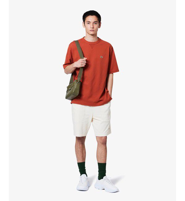 LACOSTE「L.12.12アレンジ ガゼット付き鹿の子地 半袖Tシャツ」|Tシャツ・カットソー|
