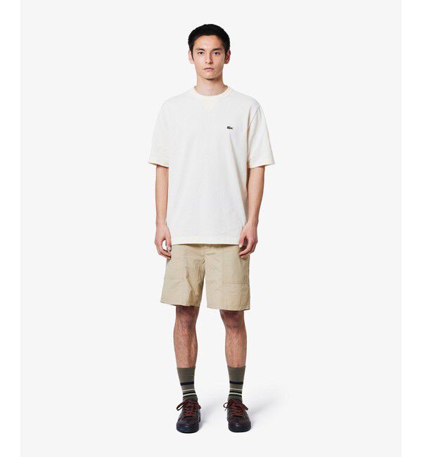 LACOSTE「L.12.12アレンジ ガゼット付き鹿の子地 半袖Tシャツ」|Tシャツ・カットソー|