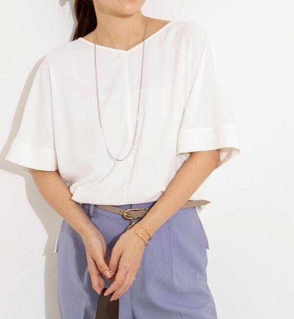 NOLLEY'S「【WEB＆一部店舗限定カラー】《セットアップ対応》ジョーゼットＶネックプルオーバー」|シャツ・ブラウス|