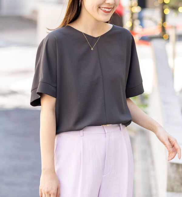 NOLLEY'S「【WEB＆一部店舗限定カラー】《セットアップ対応》ジョーゼットＶネックプルオーバー」|シャツ・ブラウス|