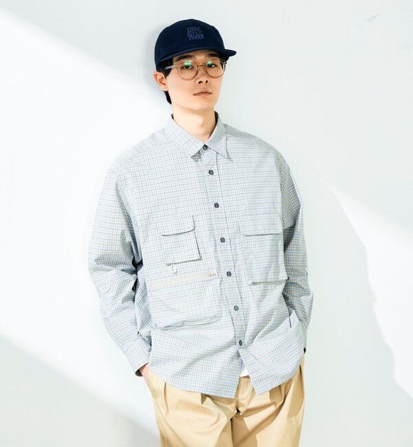 GLOSTER「【ギアディテール】チェック フィッシングシャツ」|シャツ・ブラウス|ブルー系その他
