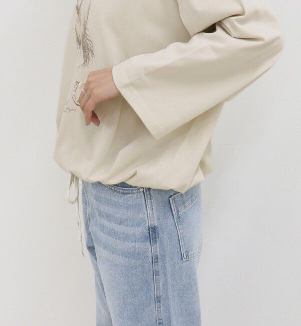 fredy emue「ホースプリント裾ドロストTシャツ」|Tシャツ・カットソー|