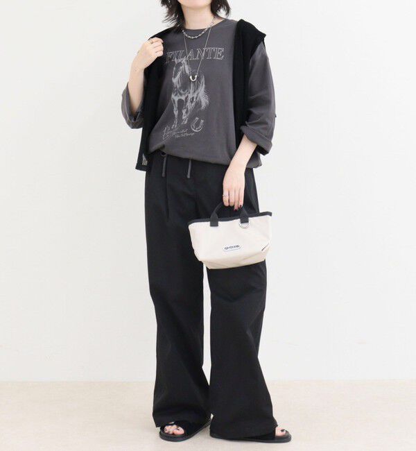 fredy emue「ホースプリント裾ドロストTシャツ」|Tシャツ・カットソー|