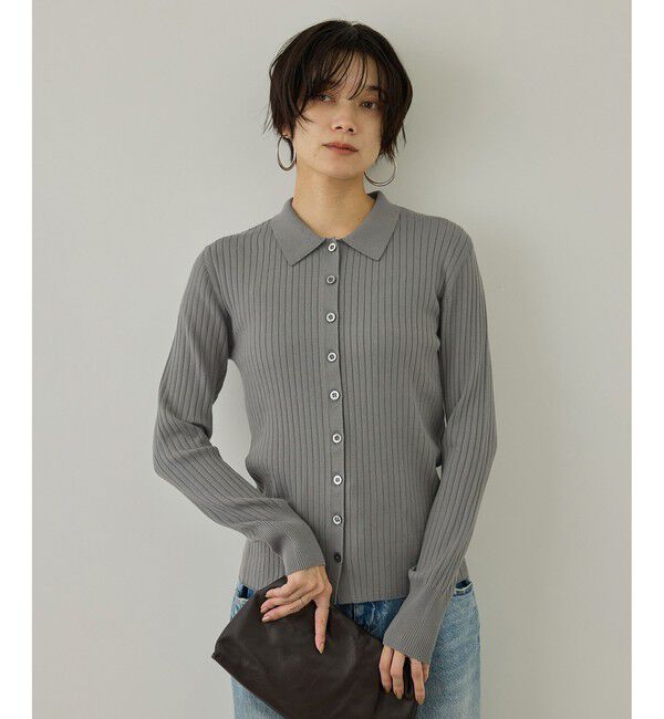 SALON adam et rope'「【WEB限定】リブポロ衿カーディガン」|カーディガン|
