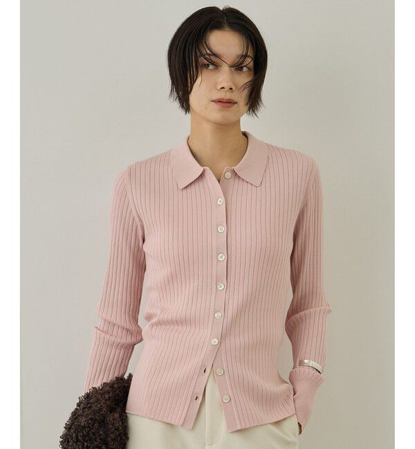 SALON adam et rope'「【WEB限定】リブポロ衿カーディガン」|カーディガン|