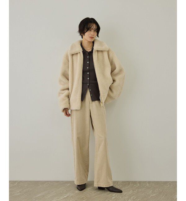 SALON adam et rope'「【WEB限定】リブポロ衿カーディガン」|カーディガン|