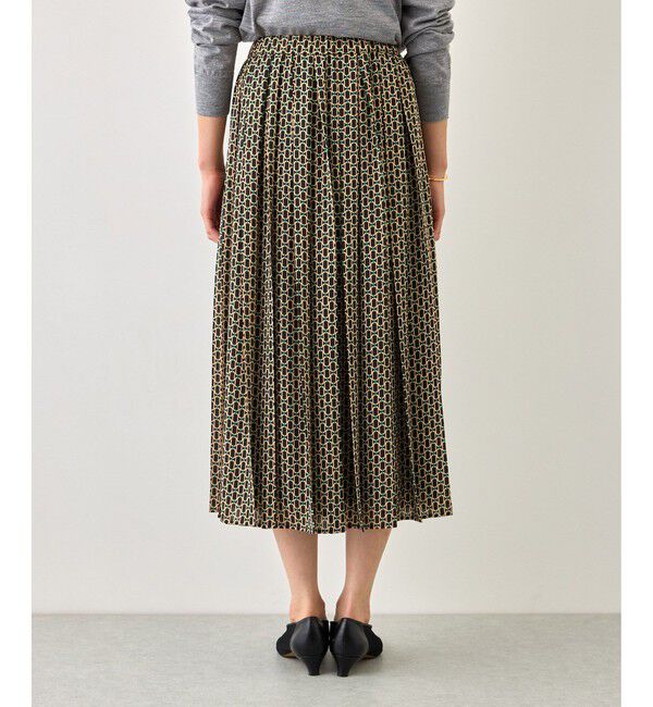ROPE「【DEVEAUX(デヴォー)】幾何学パターンプリントプリーツスカート/セットアップ対応・イージーケア」|スカート|