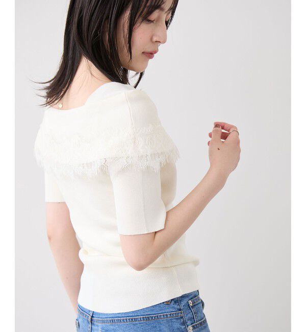 VIS「レースドッキングオフショルニット」|ニット・セーター|