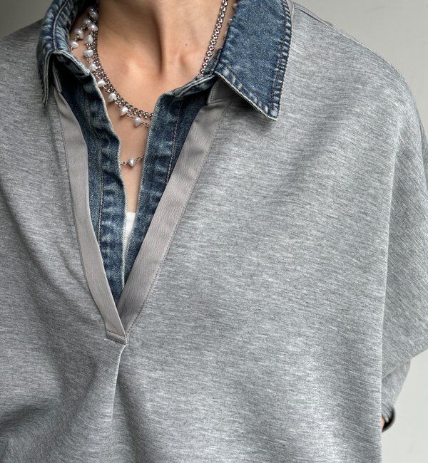  「【WEB限定/セット着用可能】レイヤード風ドルマンスリーブプルオーバー」|Tシャツ・カットソー|