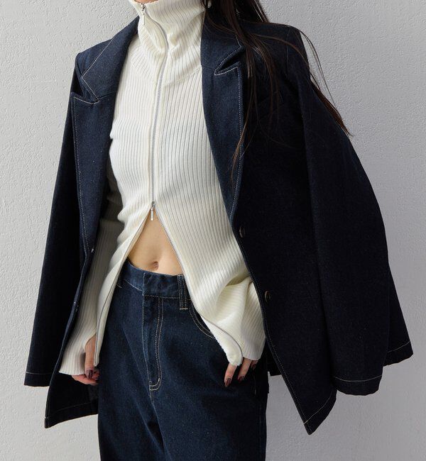  「【2026AW Debut】【UNFORM】カシミヤ混ジップリブニット」|ニット・セーター|