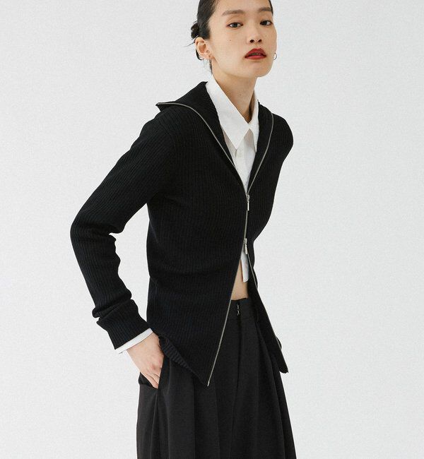  「【2026AW Debut】【UNFORM】カシミヤ混ジップリブニット」|ニット・セーター|