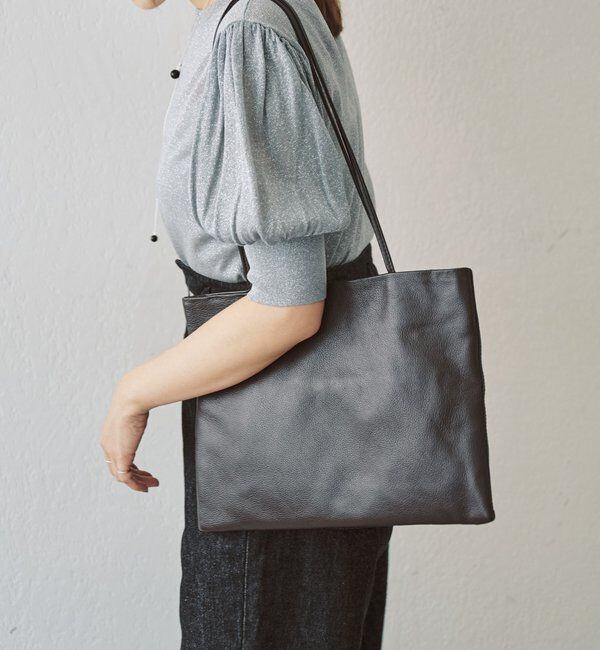  「【ポーチ付き/A4収納可】レザープレーンBAG」|トートバッグ|