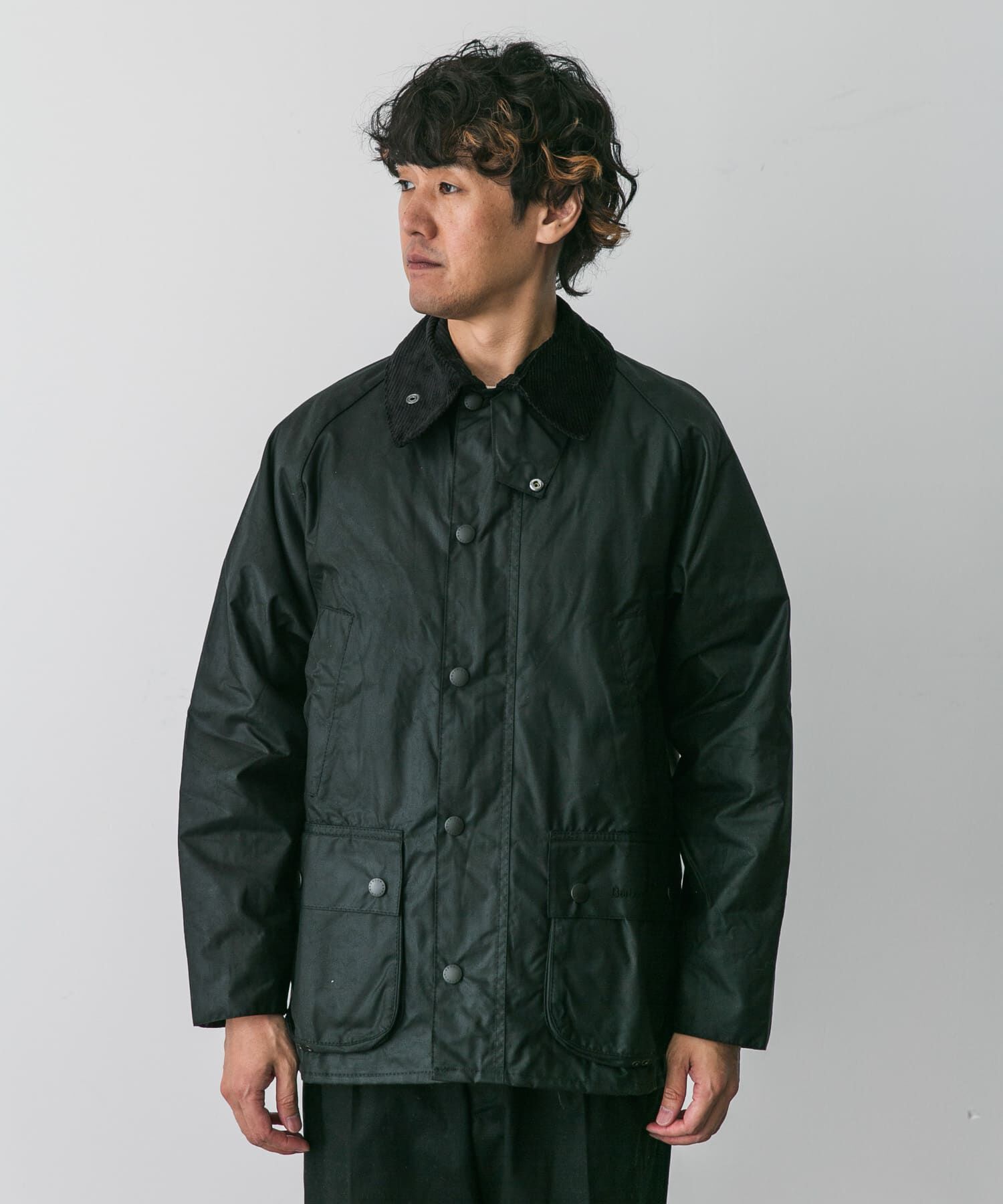 URBAN RESEARCH DOORS「Barbour　BEDALE WAX JACKET」|ノーカラーコート|