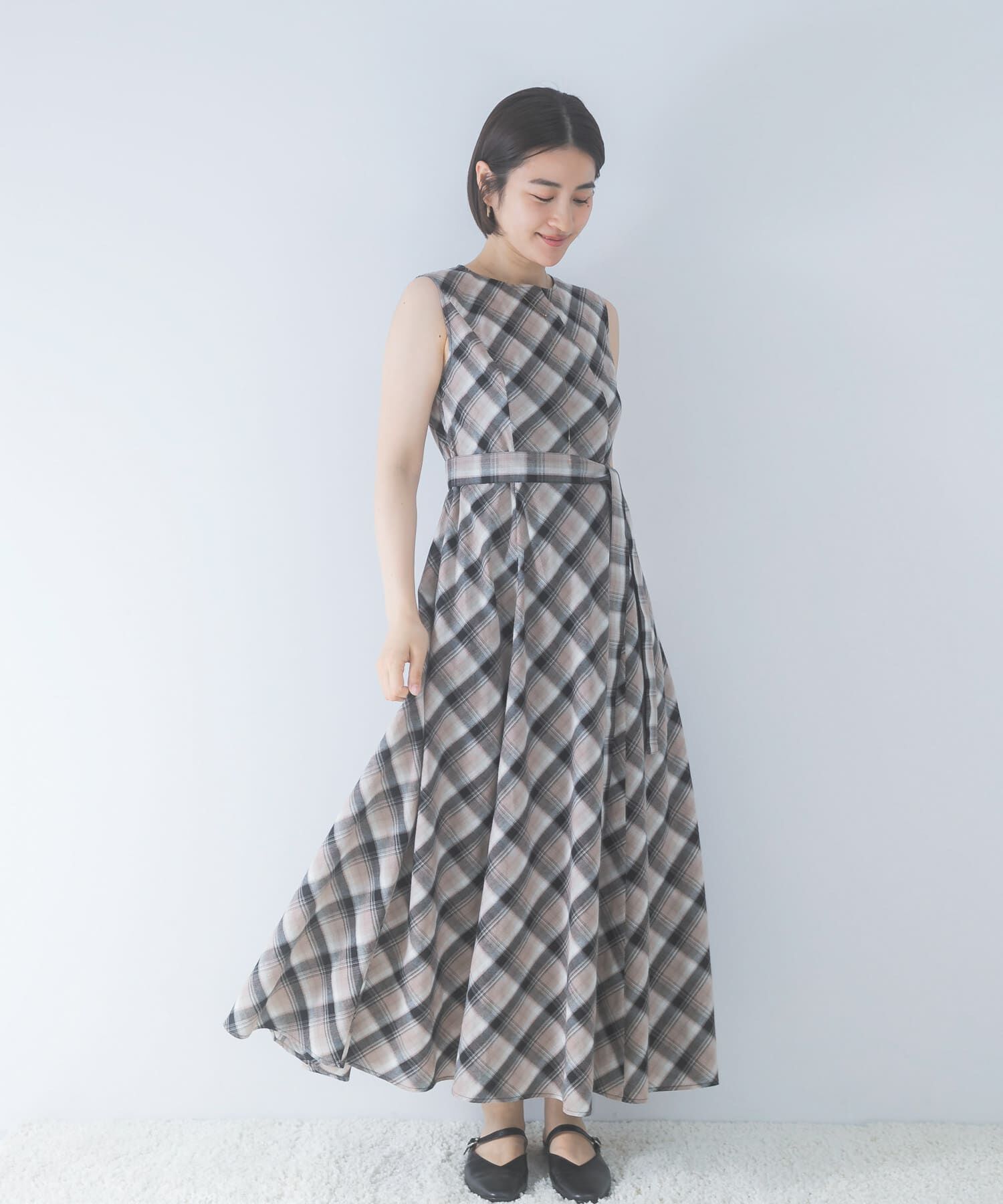 URBAN RESEARCH ROSSO「ベルト付フレアシルエットロングドレス」|その他|