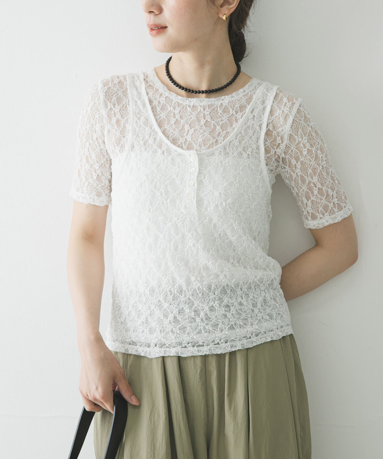 URBAN RESEARCH「ストレッチレース2WAYタンクトップ」|タンクトップ|