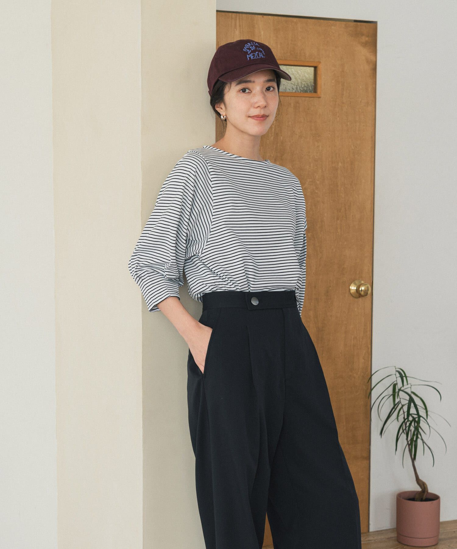 URBAN RESEARCH DOORS「タックスリーブボーダープルオーバー」|Tシャツ・カットソー|