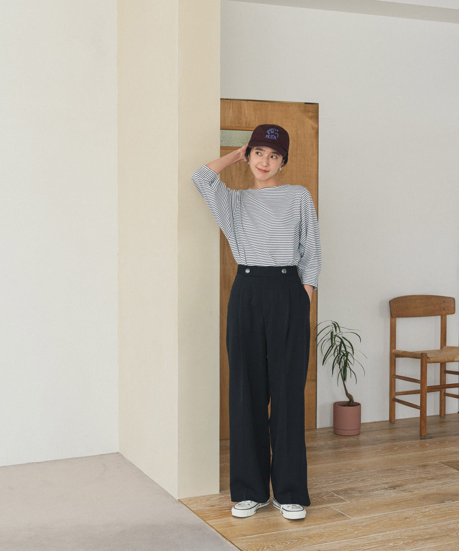 URBAN RESEARCH DOORS「タックスリーブボーダープルオーバー」|Tシャツ・カットソー|