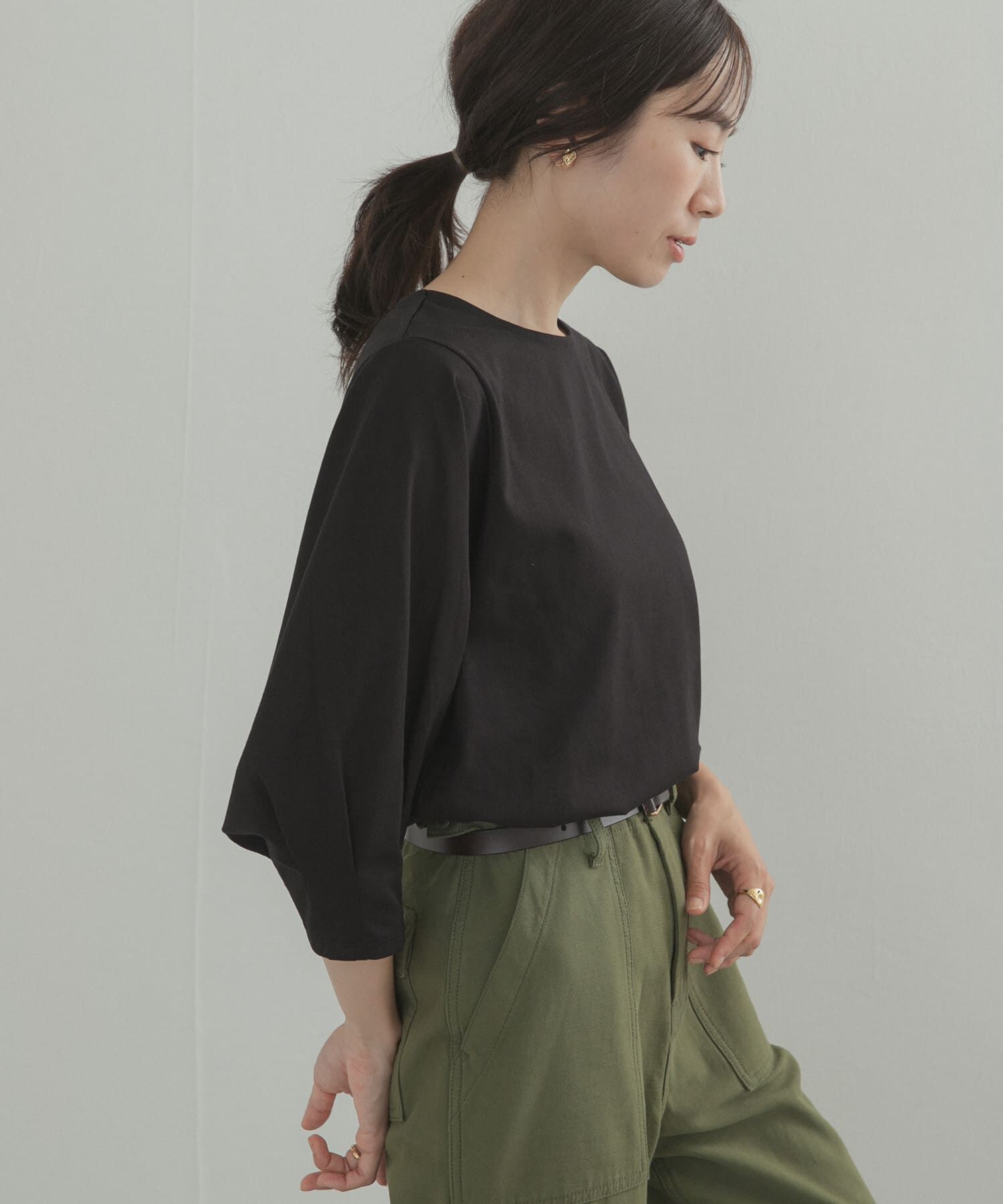 URBAN RESEARCH DOORS「タックスリーブボーダープルオーバー」|Tシャツ・カットソー|