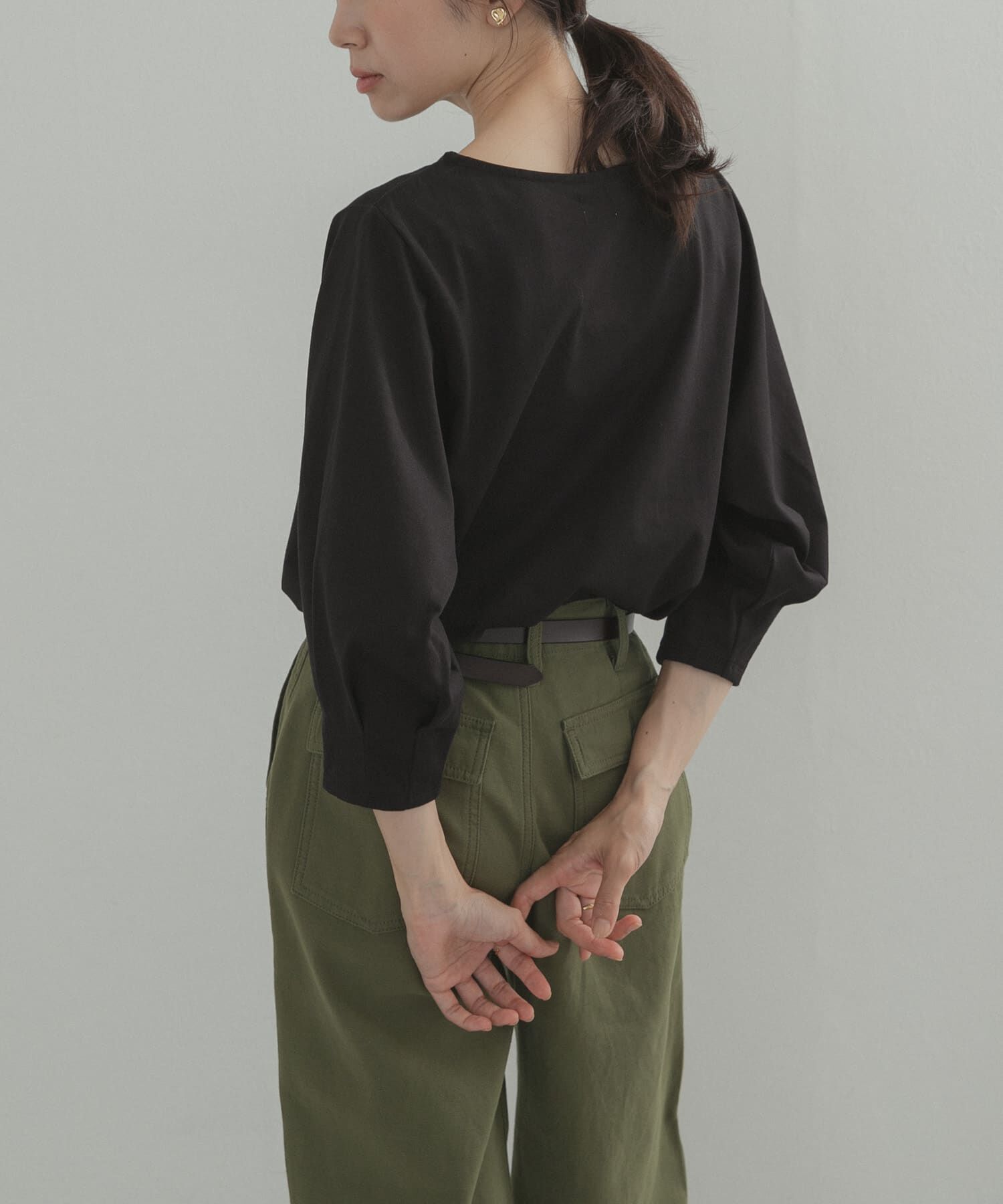 URBAN RESEARCH DOORS「タックスリーブボーダープルオーバー」|Tシャツ・カットソー|