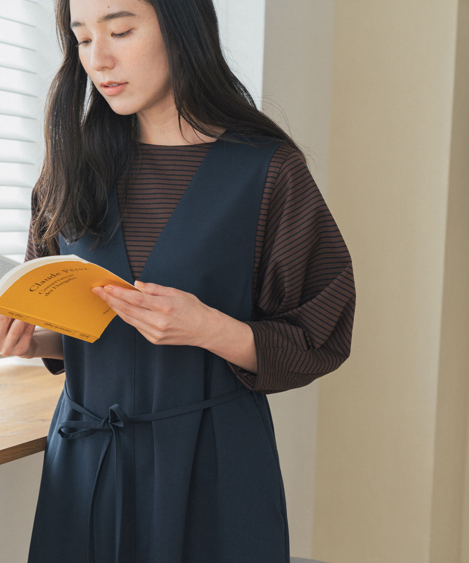 URBAN RESEARCH DOORS「タックスリーブボーダープルオーバー」|Tシャツ・カットソー|