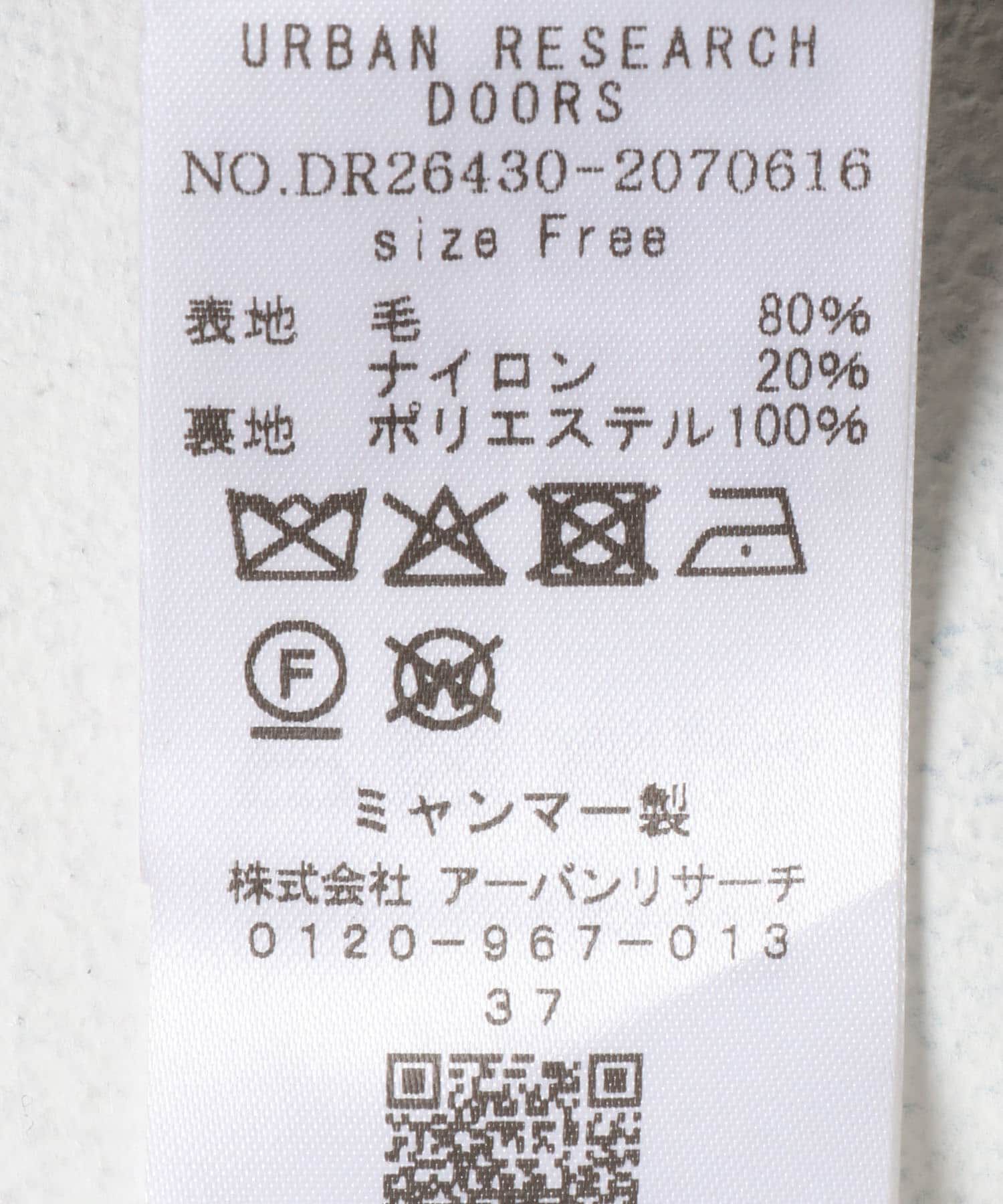URBAN RESEARCH DOORS「エアリーウールノーカラーミドルコート」|ノーカラーコート|