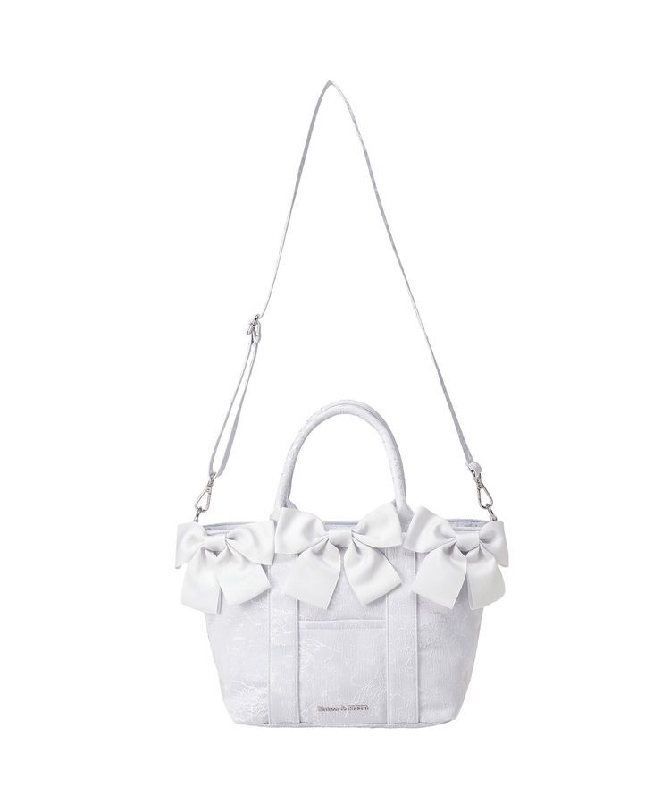 Maison de FLEUR「【Mサイズ/2Way】ブルーマニアボリュームリボン2WayトートMバッグ」|トートバッグ|