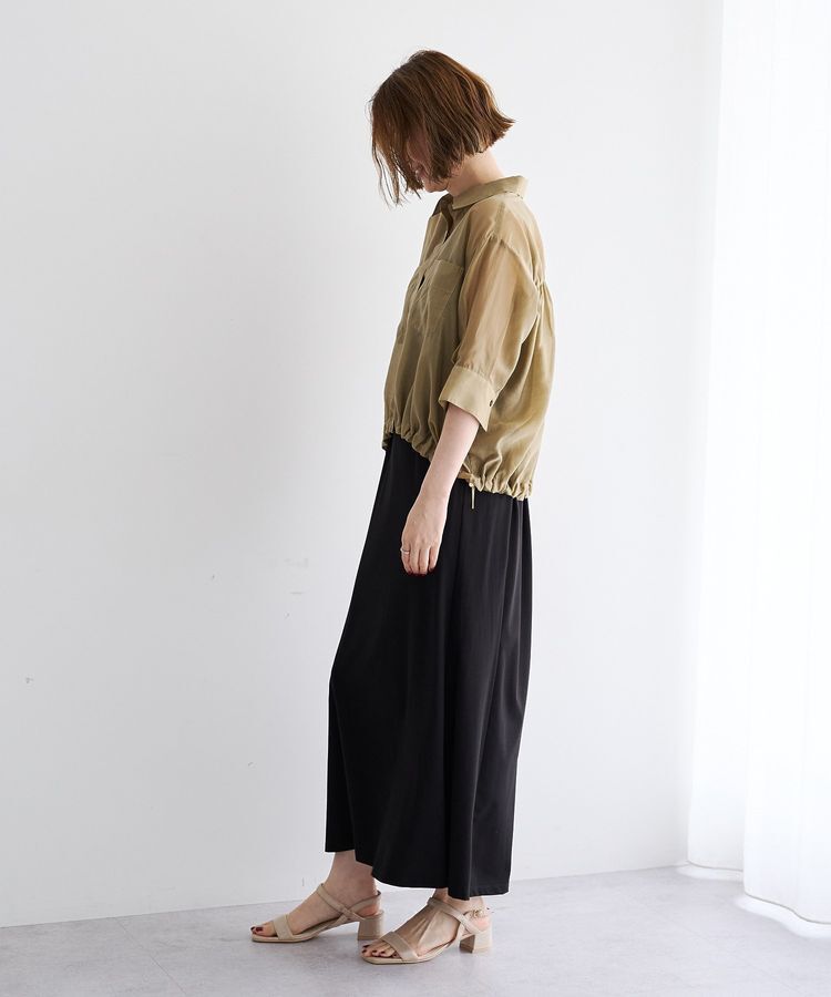 YECCA VECCA「【2点SET】シアーシャツ&times;Aラインキャミワンピース」|ワンピース|