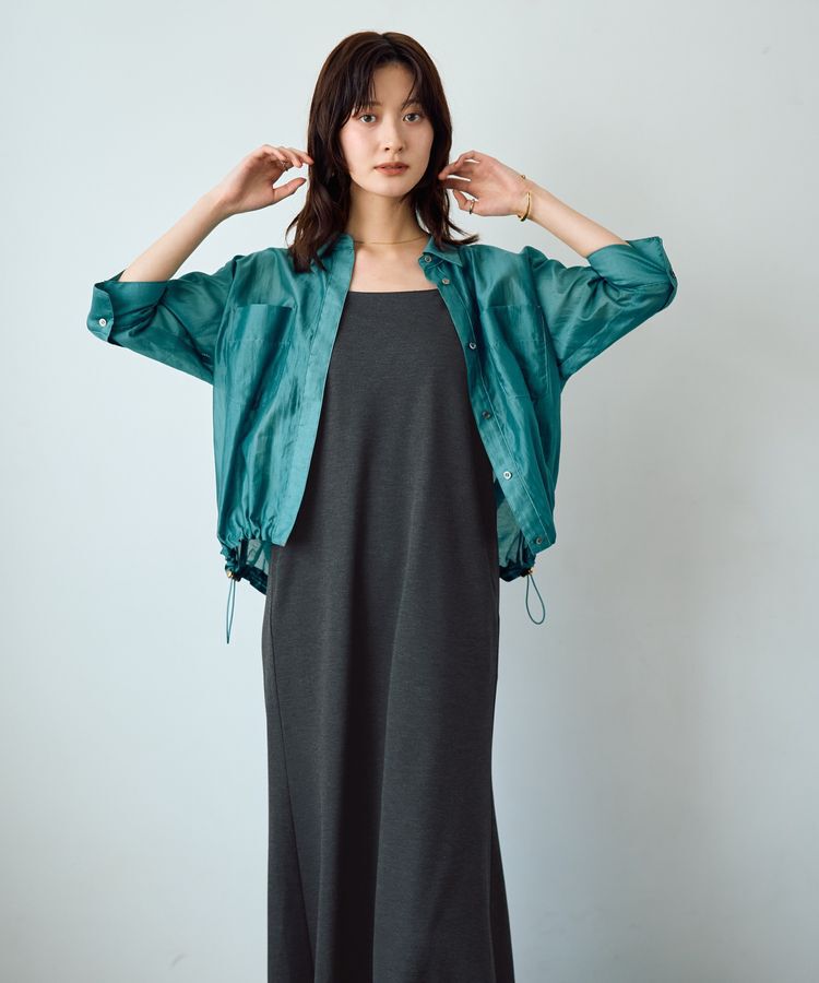 YECCA VECCA「【2点SET】シアーシャツ&times;Aラインキャミワンピース」|ワンピース|