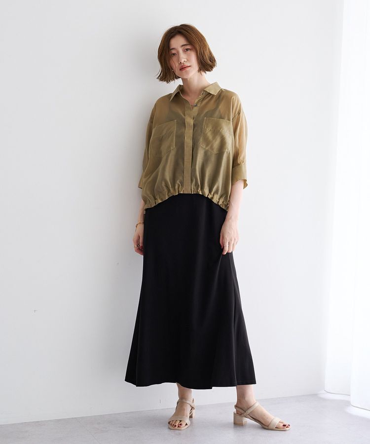 YECCA VECCA「【2点SET】シアーシャツ&times;Aラインキャミワンピース」|ワンピース|