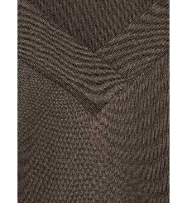 mizuiro ind「mizuiro ind Vネックアシンメトリーノースリーブプルオーバー」|Tシャツ・カットソー|